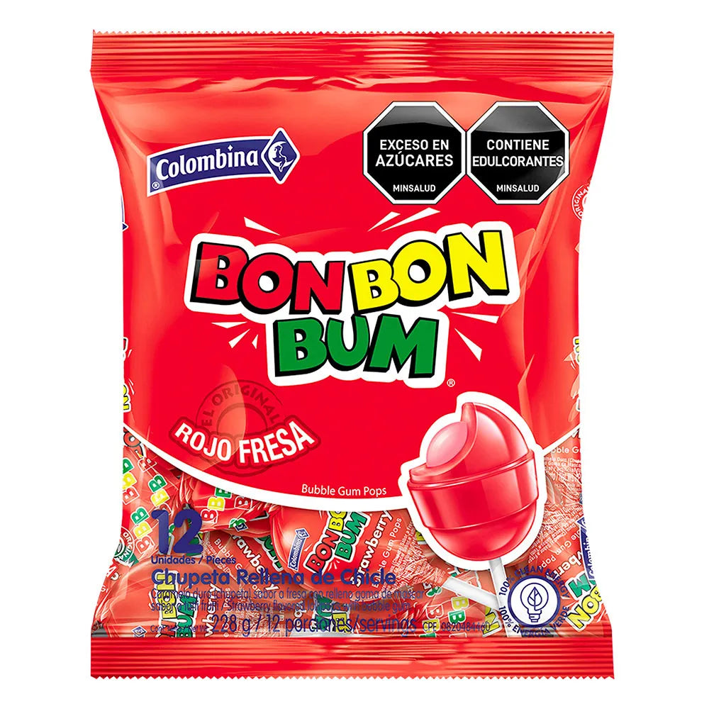 Bom Bom Bun Strawberry 24 pieces 14.4 oz (Colombina)