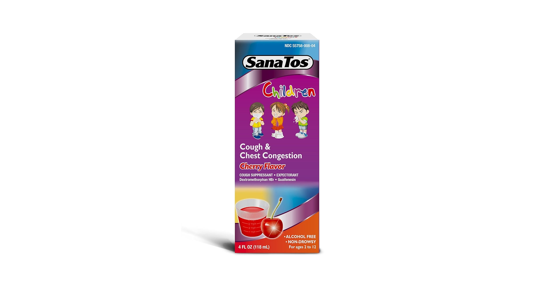 SanaTos Children Cough & Chest Congestion Cherry 4 fl oz (SanaTos)