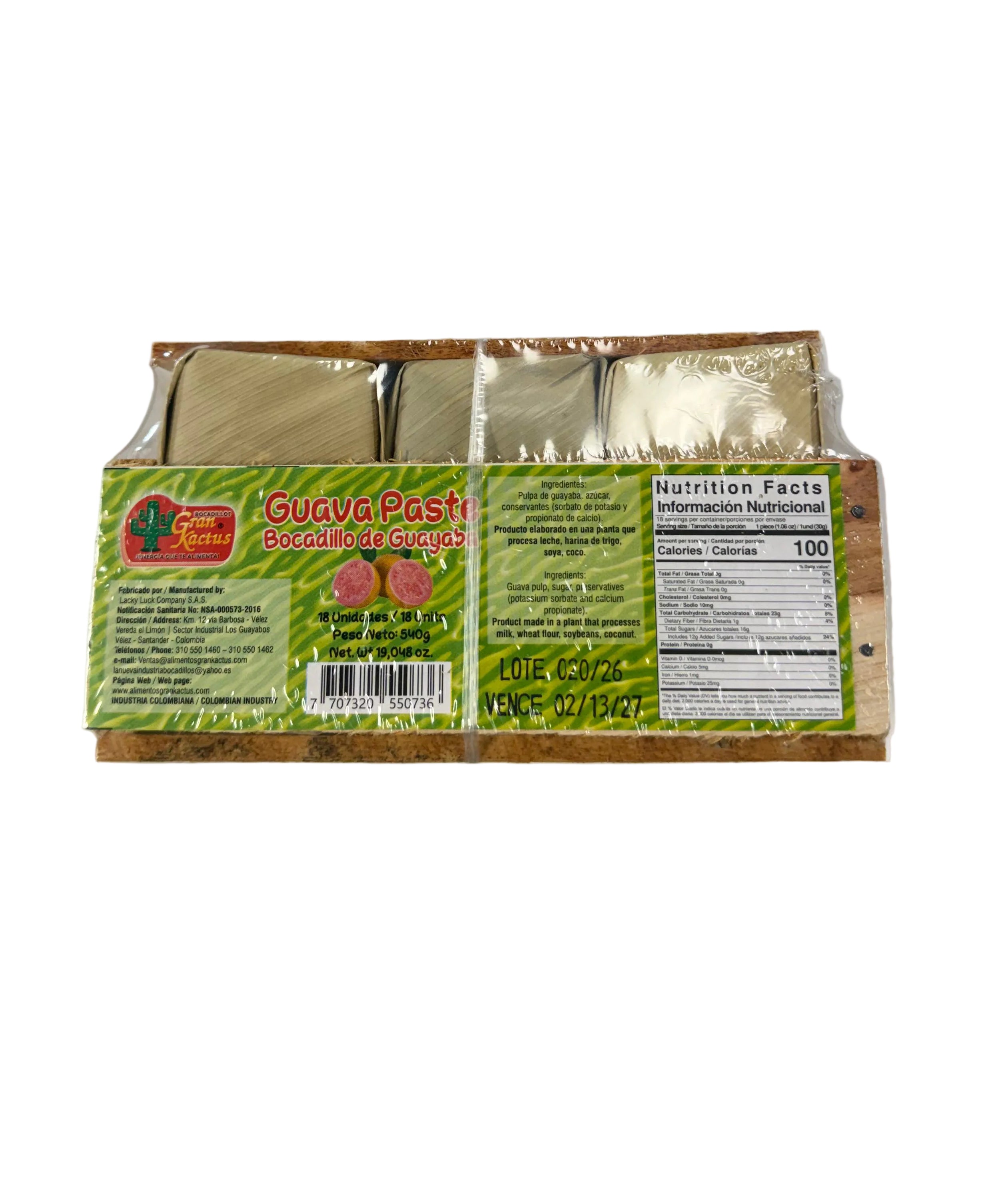 Gran kactus bocadillo  de guayaba 18 units