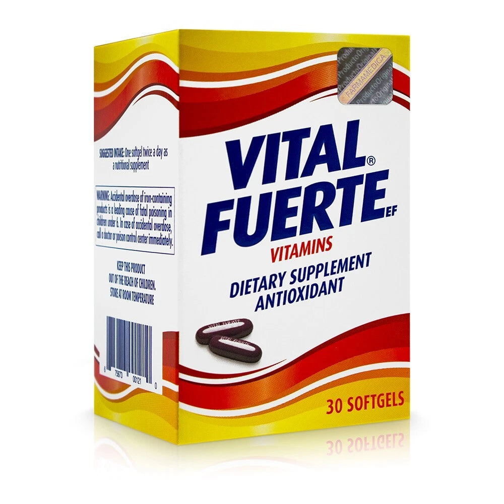 VITAL FUERTE Vitamins Dietary Suplement Antioxidant 30 soft gels (Farmamedica)